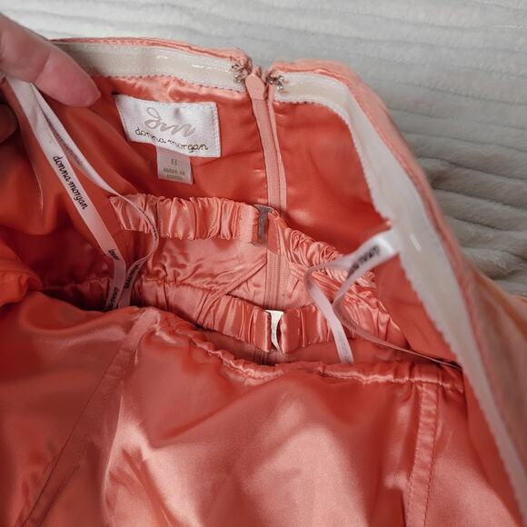 Donna Morgan Strapless Peach Chiffon Maxi Dress 8 Prom Homecoming Formal Gown - Picture 7 of 11